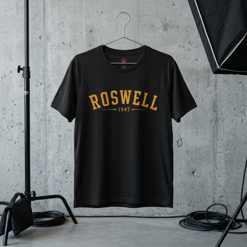 Roswell 1947 Alien Tee — Vintage Floral UFO T-Shirt