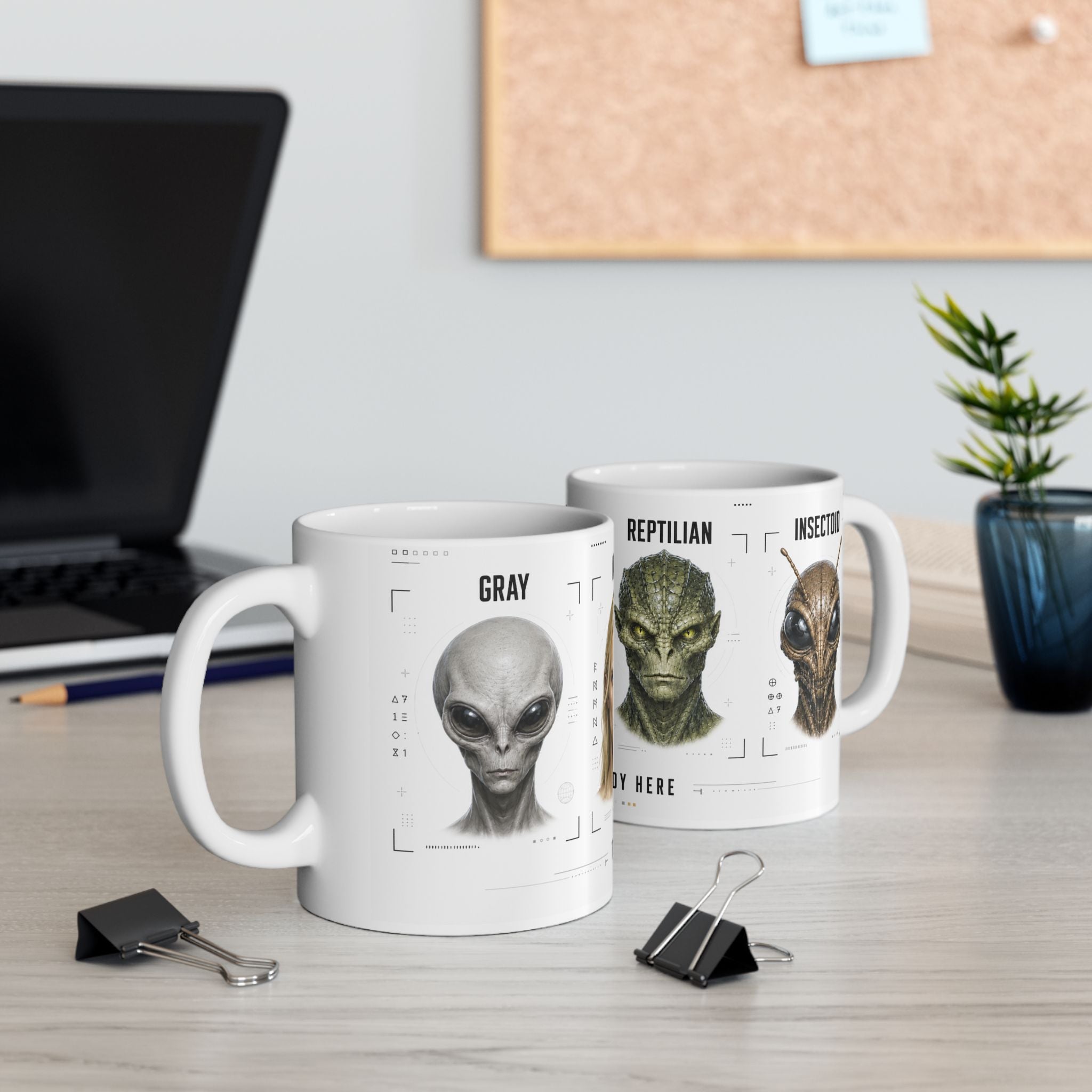 Alien Species - Nordic, Grey, Reptilian, Insectoid - Ceramic Mug - 11oz