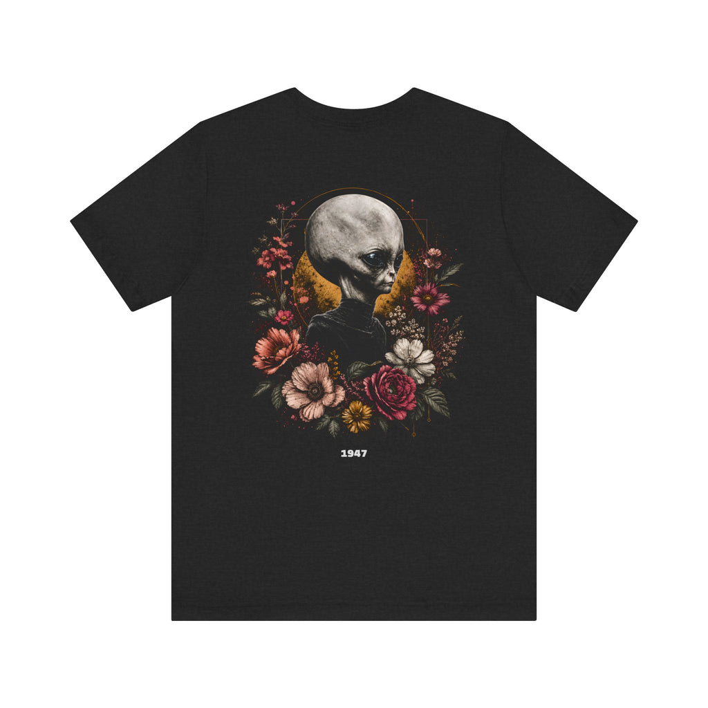 Roswell 1947 Alien Tee — Vintage Floral UFO T-Shirt