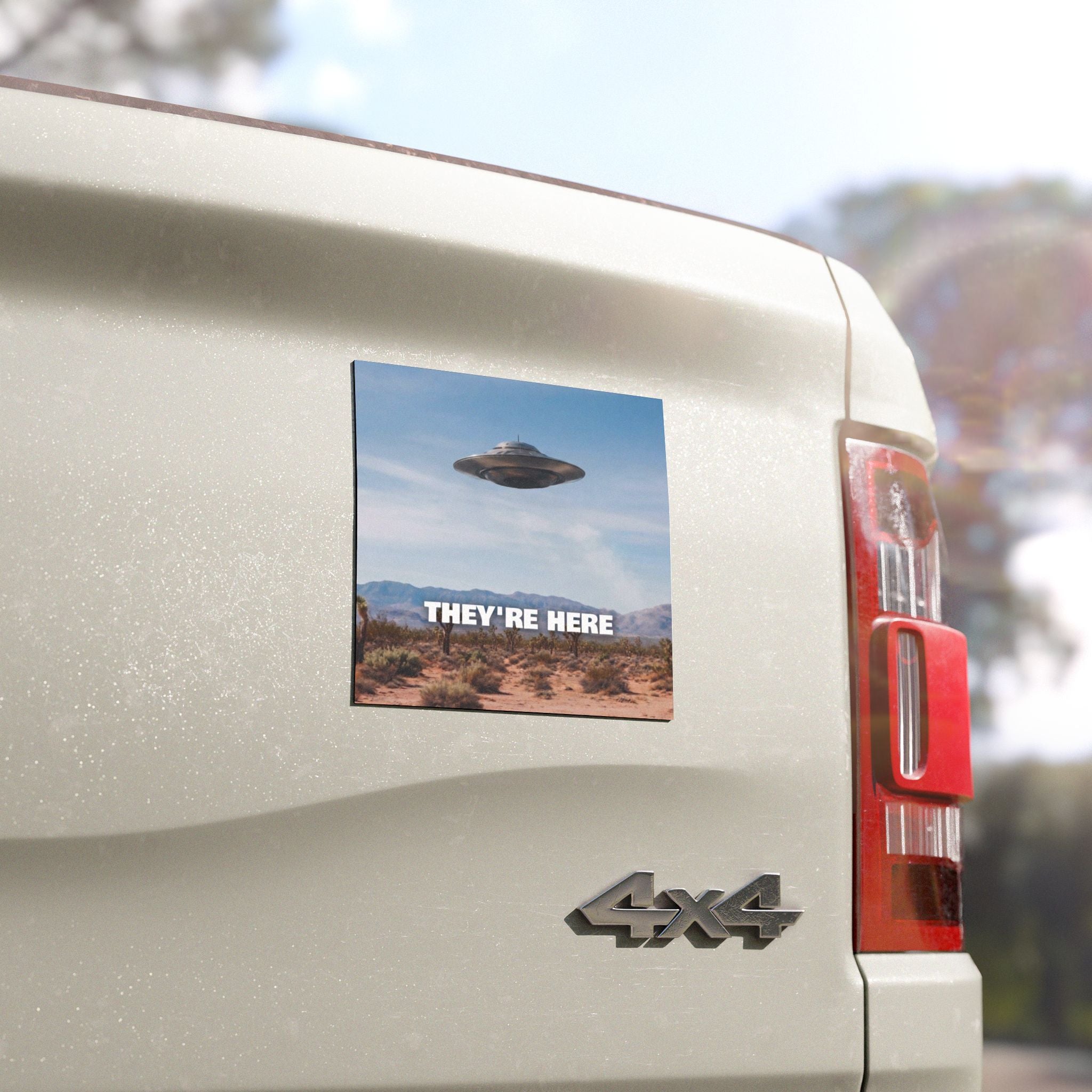 UFO They're Here - Car Magnet
