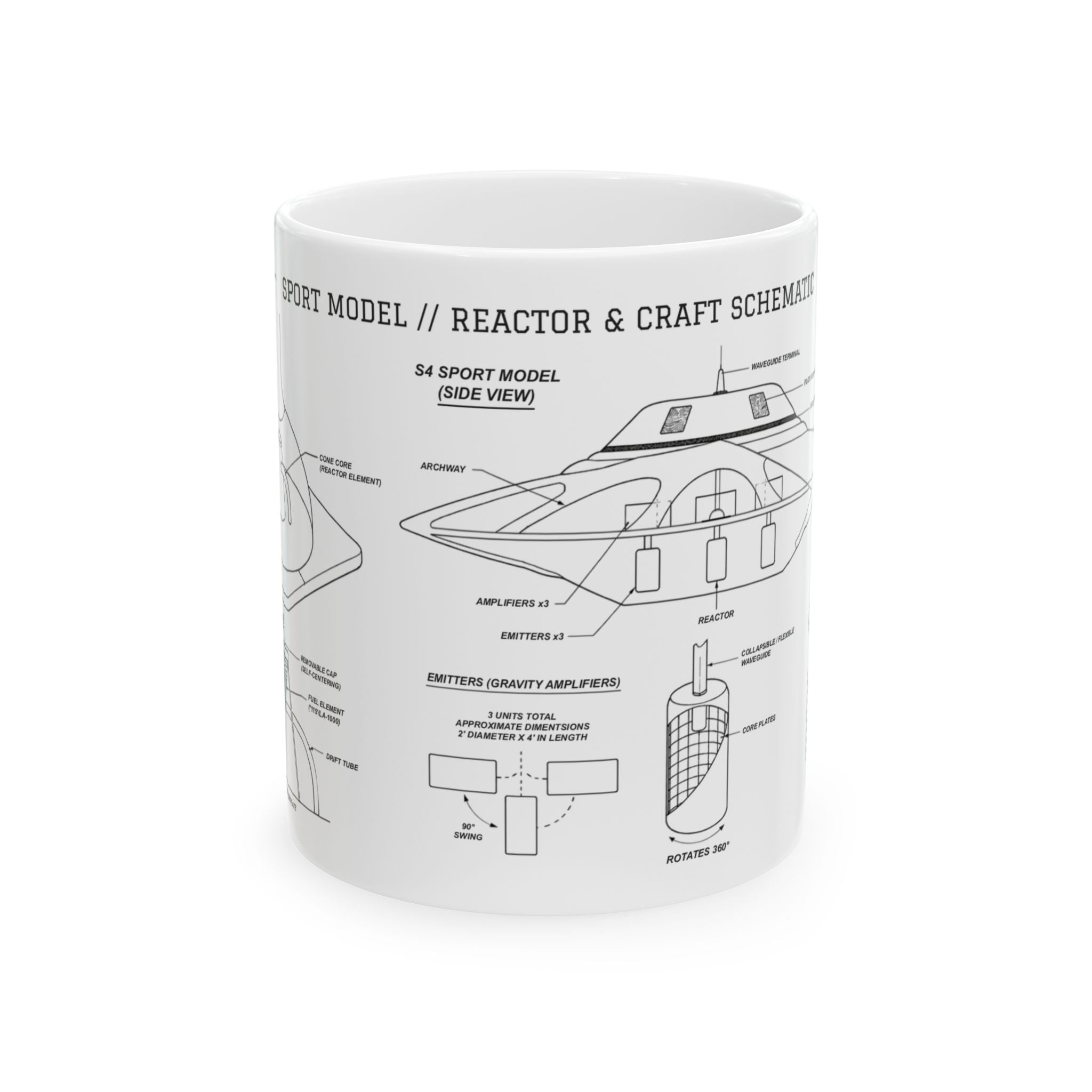 Sport Model Schematic Ceramic Mug — 11oz