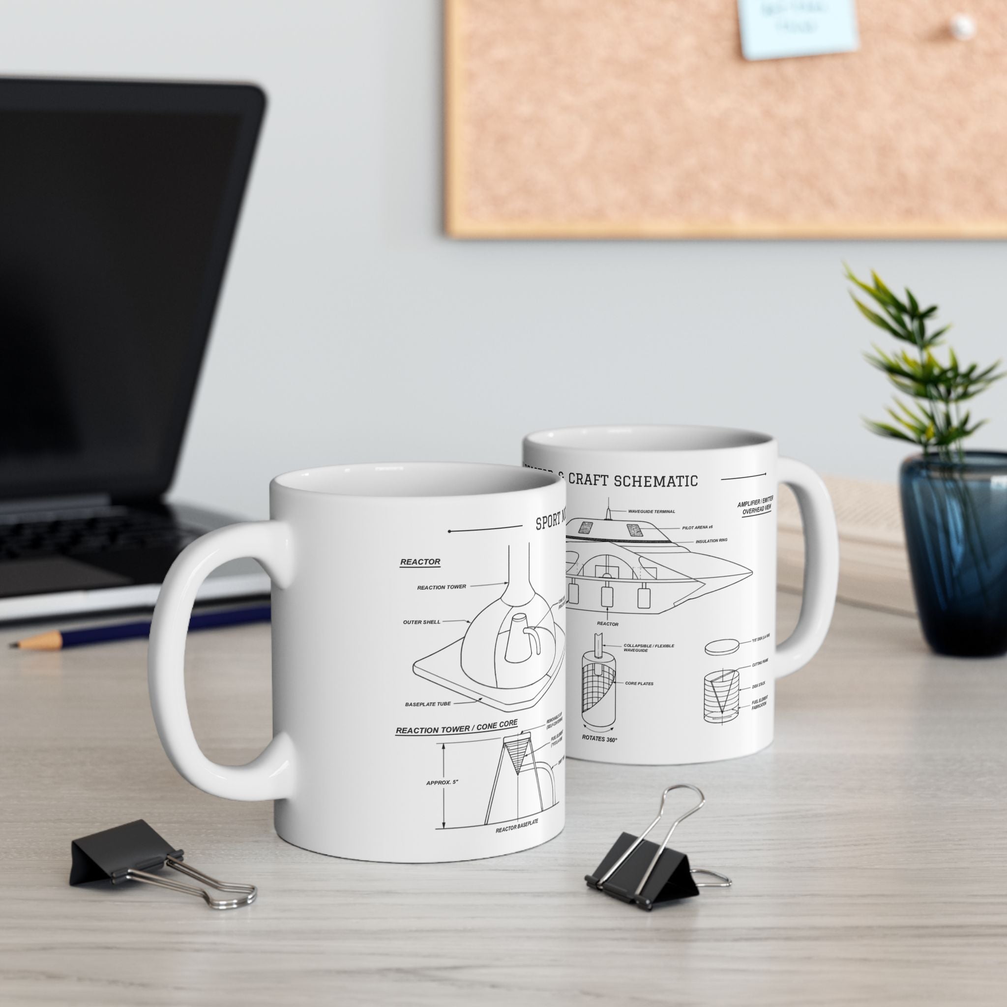 Sport Model Schematic Ceramic Mug — 11oz