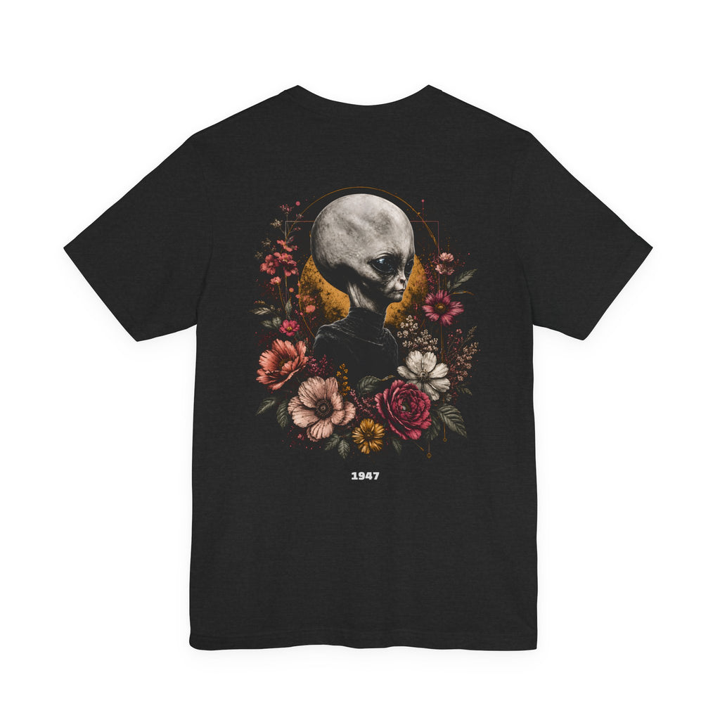 Roswell 1947 Alien Tee — Vintage Floral UFO T-Shirt