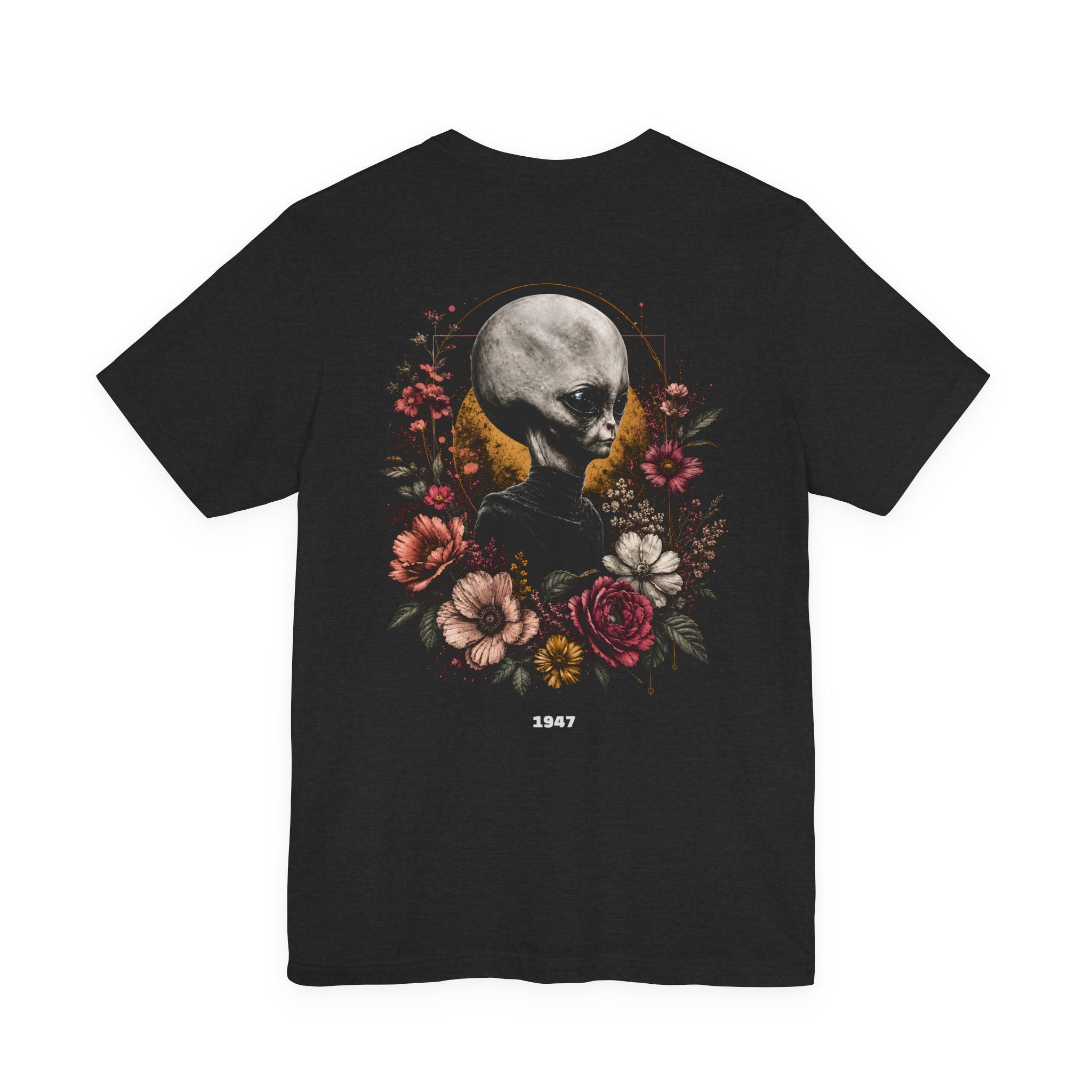 Roswell 1947 Alien Tee — Vintage Floral UFO T-Shirt